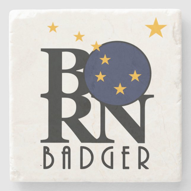 Posavasos De Piedra BORN Badger Alaska (Anverso)