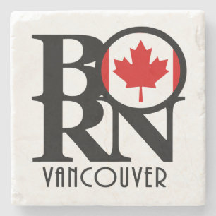 Posavasos De Piedra BORN British Columbia (Bandera canadiense)