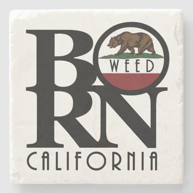 Posavasos De Piedra BORN Weed California (Anverso)