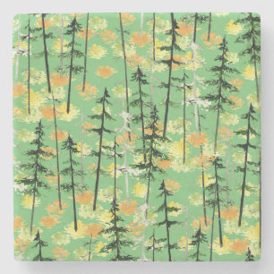 Posavasos De Piedra Bosque de Otoño: Belleza Natural sin Marea