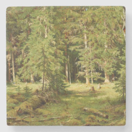 Posavasos De Piedra Bosque ruso (paisaje rústico) (Green Woods)