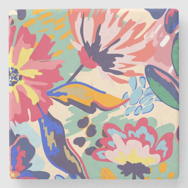 Posavasos De Piedra Bosques y rosas (Anverso)