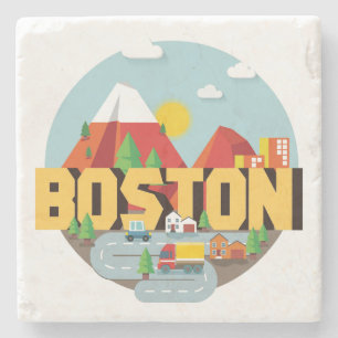 Posavasos De Piedra Boston Como Destino