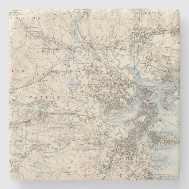Posavasos De Piedra Boston, Massachusetts (Anverso)