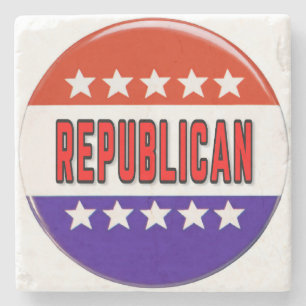 Posavasos De Piedra Botón Republicano
