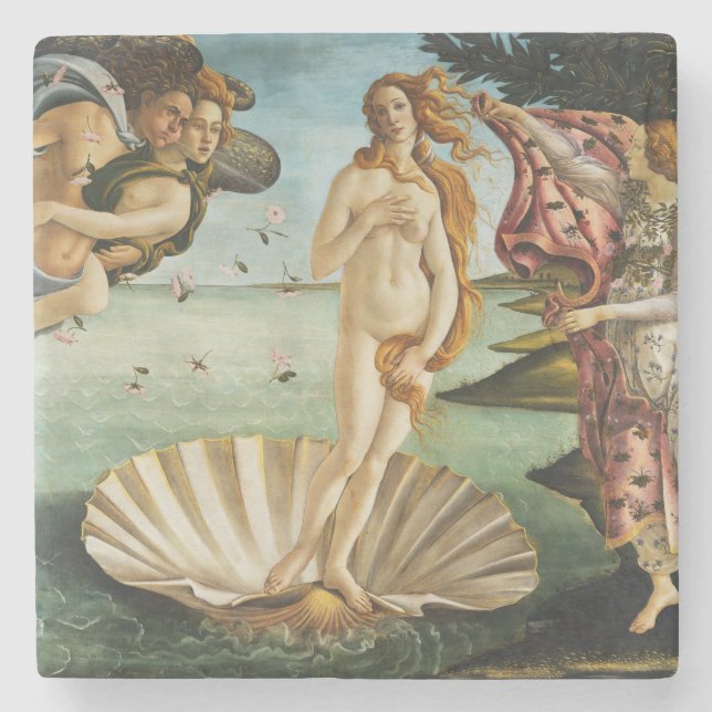 Posavasos De Piedra BOTTICELLI - El nacimiento de Venus 1483 (Anverso)