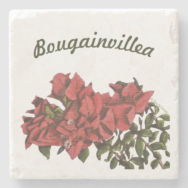 Posavasos De Piedra Bougainvillea Stone Coaster (Anverso)