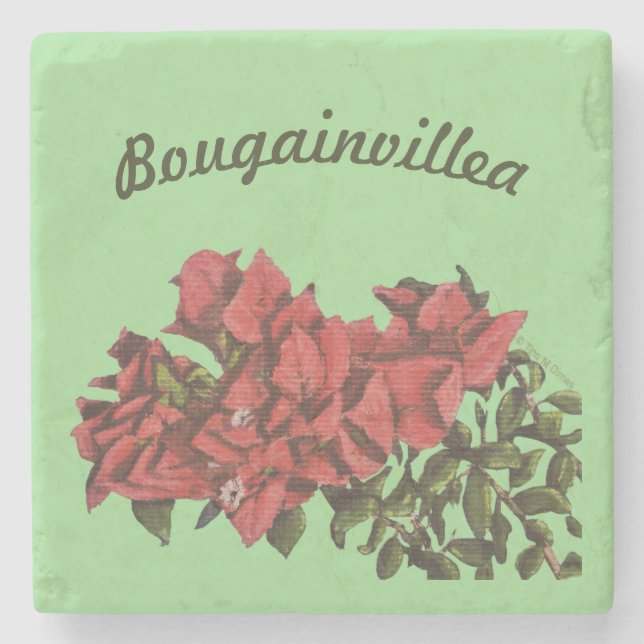 Posavasos De Piedra Bougainvillea Stone Coaster (Anverso)