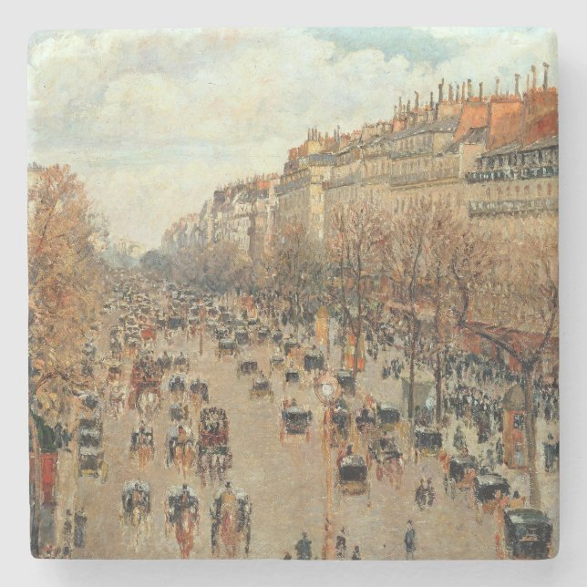 Posavasos De Piedra Boulevard Montmartre-Eremitage Camille Pissarro (Anverso)