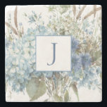 Posavasos De Piedra Bouquet Bohemiano Floral Azul<br><div class="desc">Un estilo bohemio, un diseño de ramo floral azul reproducido a partir de una acuarela original. Esta bonita obra de arte evoca la sensación del verano y es el complemento perfecto para la decoración de tu casa o como regalo para los seres queridos. Basado en una pintura acuarela original de...</div>