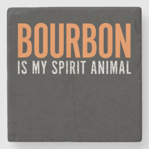 Posavasos De Piedra Bourbon Es Mi Animal Espiritual Vintage Personaliz