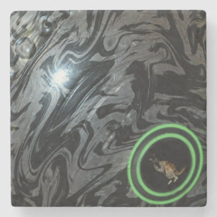 Posavasos De Piedra Bowl De Césped Negro Y Gris, Pascua De Piedra