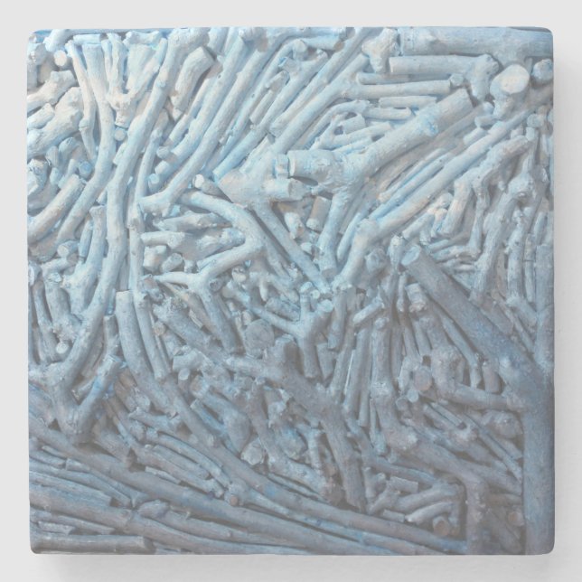 Posavasos De Piedra Boxeo: Azul (Anverso)