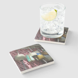 Posavasos De Piedra Boyas de bogavante en el Entramado Rosado - Viñedo