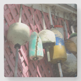 Posavasos De Piedra Boyas de bogavante en el Entramado Rosado - Viñedo