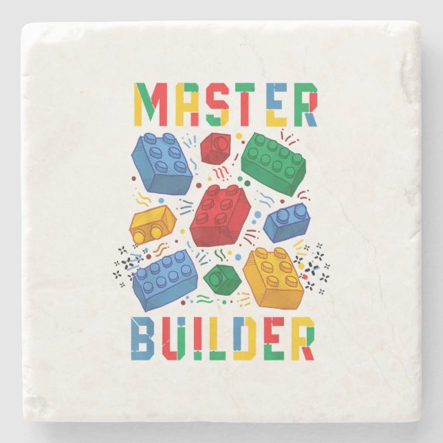 Posavasos De Piedra Brick Builder Funny Blocks Building Master Builder (Anverso)
