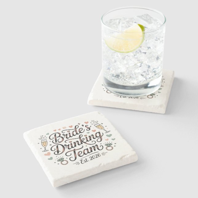 Posavasos De Piedra Brides Drinking Team  (Lateral)