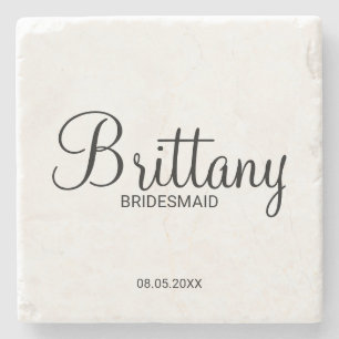 Posavasos De Piedra Bridesmaids personalizadas de escritura moderna