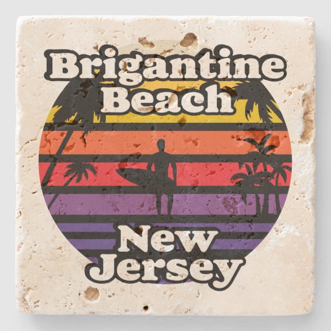 Posavasos De Piedra Brigantine Beach, Nueva Jersey (Anverso)