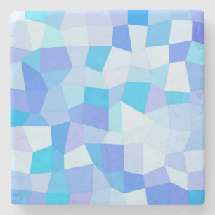 Posavasos De Piedra Bright Blues Mosaic