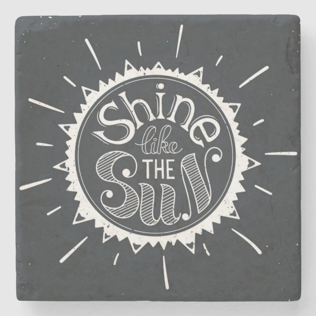 Posavasos De Piedra Brillo como The Sun (Anverso)
