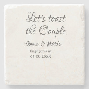 Posavasos De Piedra Brindemos por el nombre de la pareja fecha de la f