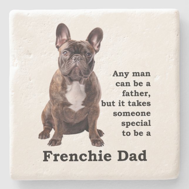 Posavasos De Piedra Brindle French Bulldog Dad (Anverso)