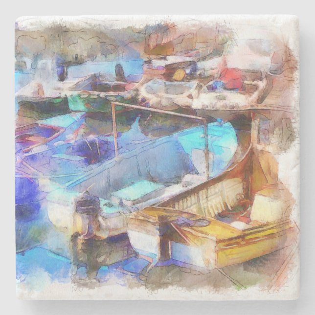 Posavasos De Piedra Brixham Harbor Devon Reino Unido (Anverso)