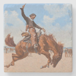 Posavasos De Piedra Bronco Buster (por Frederic Remington)