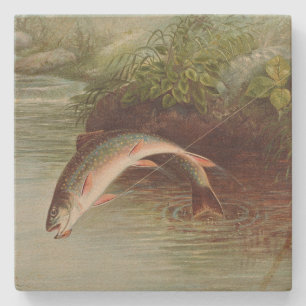Posavasos De Piedra Brook Trout de Samuel Kilbourne (1874)