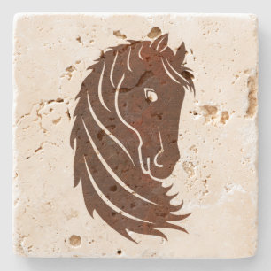 Posavasos De Piedra Brown Stylized el práctico de costa de la piedra