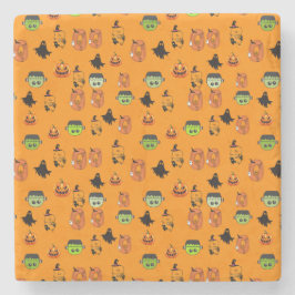 Posavasos De Piedra Bruja espeluznante de Halloween, Casa embrujada, L