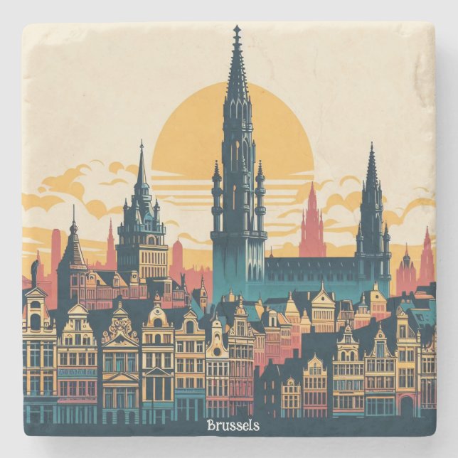 Posavasos De Piedra Bruselas, pintura estilista belga (Anverso)