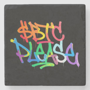Posavasos De Piedra "$BTC por favor" (Estilo 2)