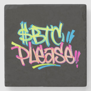 Posavasos De Piedra "$BTC Por favor" (Estilo 3)