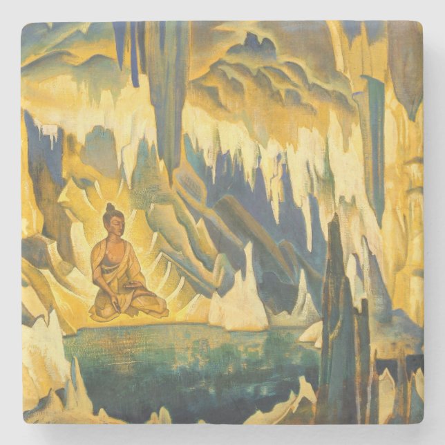 Posavasos De Piedra Buddha the Winner (Arte Budista) (de Roerich) (Anverso)