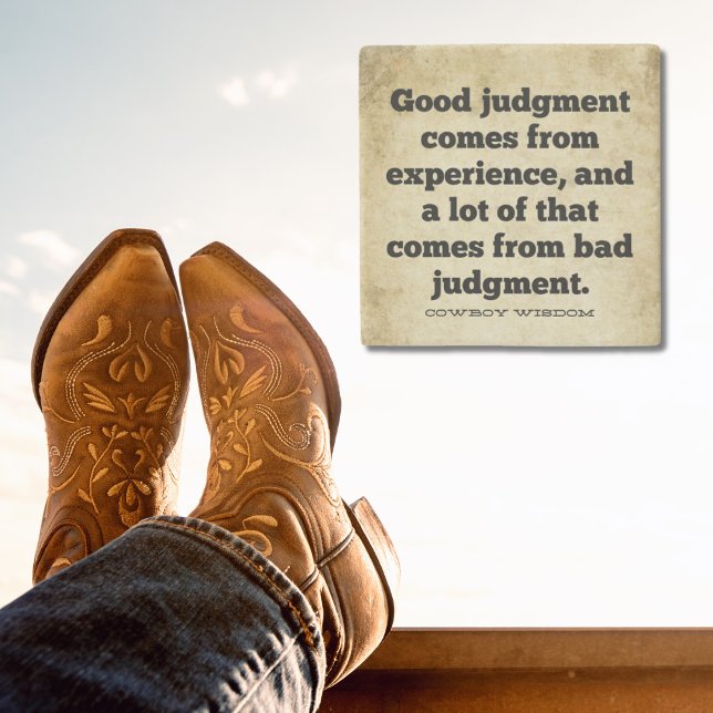 Posavasos De Piedra Buen Juicio | Wisdom Cowboy | Cotizaciones del Sur (Subido por el creador)