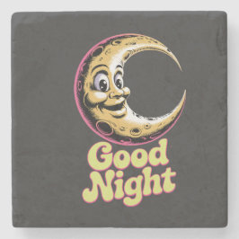 Posavasos De Piedra Buenas noches Retro Moon