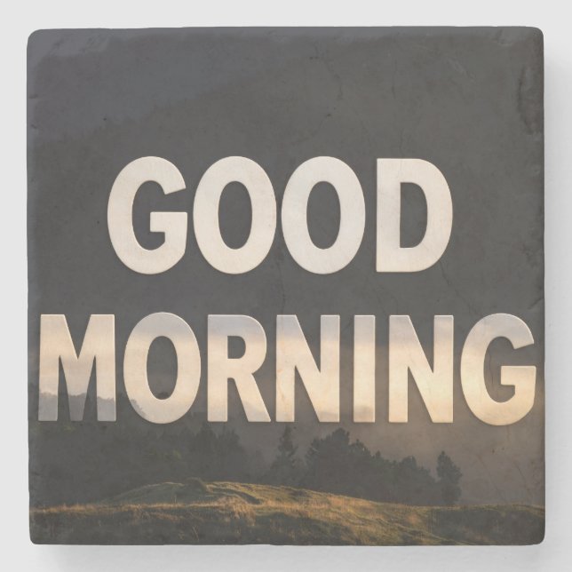 Posavasos De Piedra Buenos días (Anverso)
