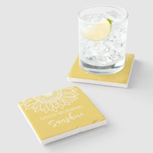 Posavasos De Piedra Buenos días Sunshine Sunflower