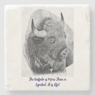 Posavasos De Piedra Búfalo Americano