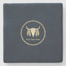 Posavasos De Piedra Buffalo Skull