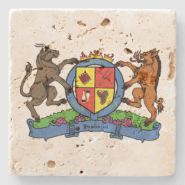 Posavasos De Piedra Bull y Boar Rampant Escudo de armas