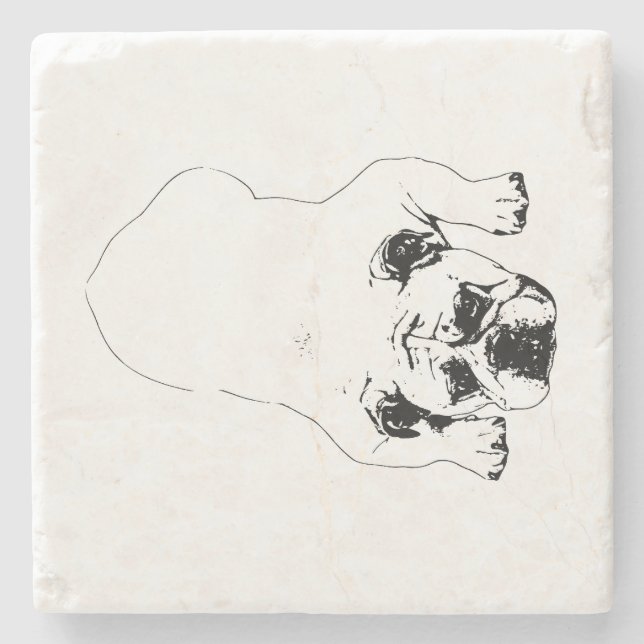 Posavasos De Piedra Bulldog Cheer Table Coaster (Anverso)