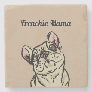Posavasos De Piedra Bulldog francés con grafitis