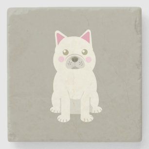 Posavasos De Piedra Bulldog Francés Mejillas Lindas