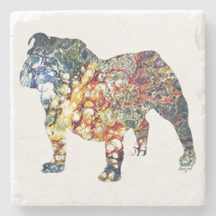 Posavasos De Piedra Bulldog inglés, regalos, arte inglés del bulldog