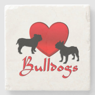 Posavasos De Piedra Bulldoges cardíacos