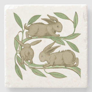 Posavasos De Piedra Bunnies en un limbo, William De Morgan