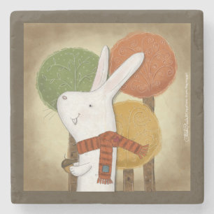 Posavasos De Piedra Bunny de Woodland con Acorn